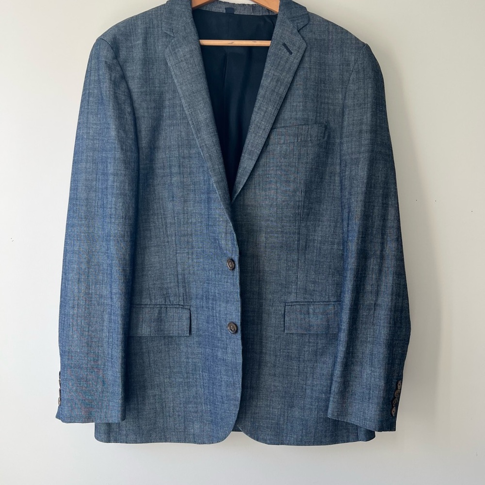J. Crew Blue Sport Coat with Notched Lapel and Modern Fit